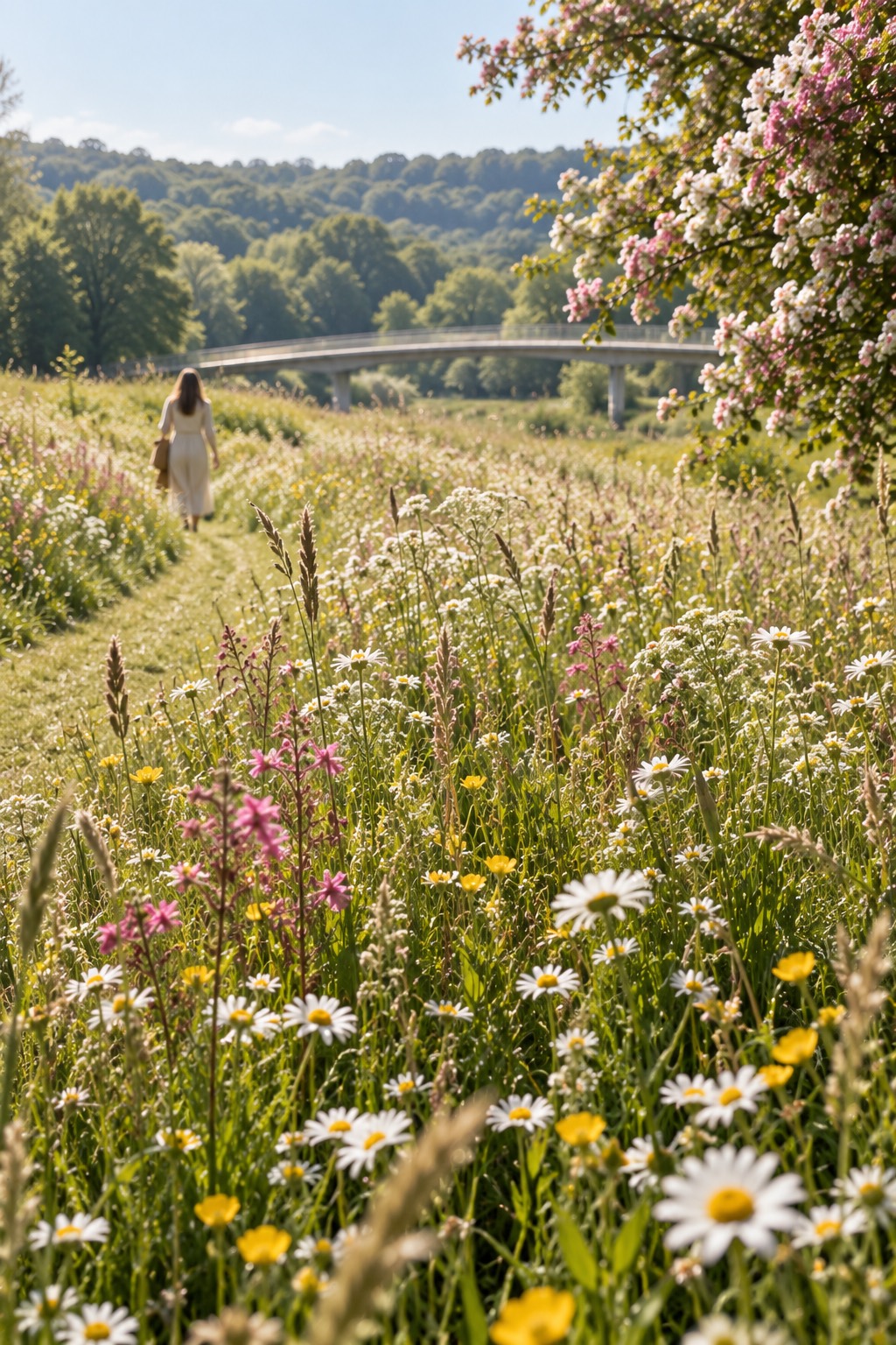 Wildflower meadow at the centre of the green